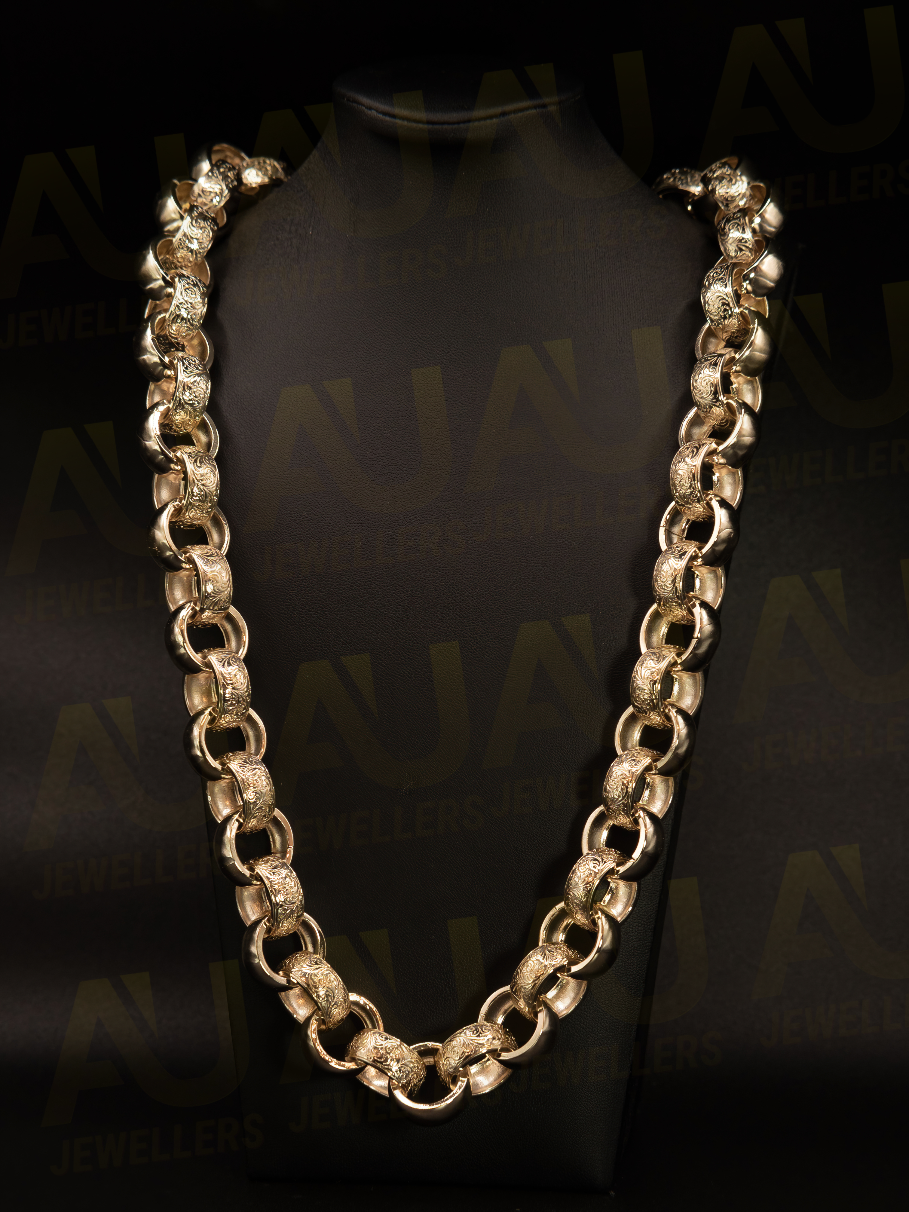 9ct Gold Filled XL Patterned Belcher Chain 21mm