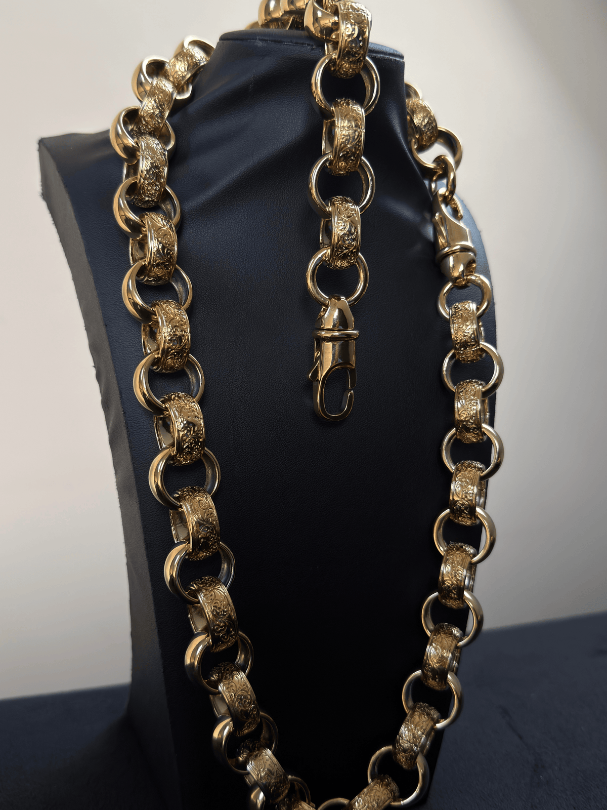 9ct Gold Filled XL Patterned Belcher Set 21mm