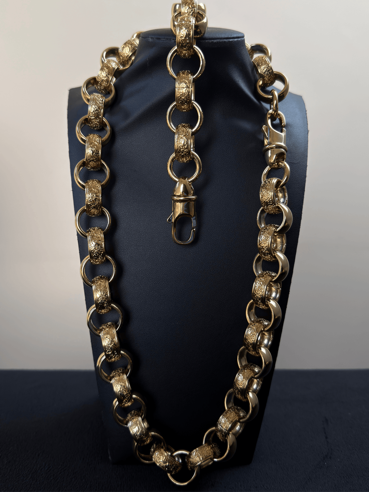 9ct Gold Filled XL Patterned Belcher Set 21mm