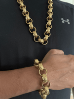 9ct Gold Filled XL Patterned Belcher Set 21mm