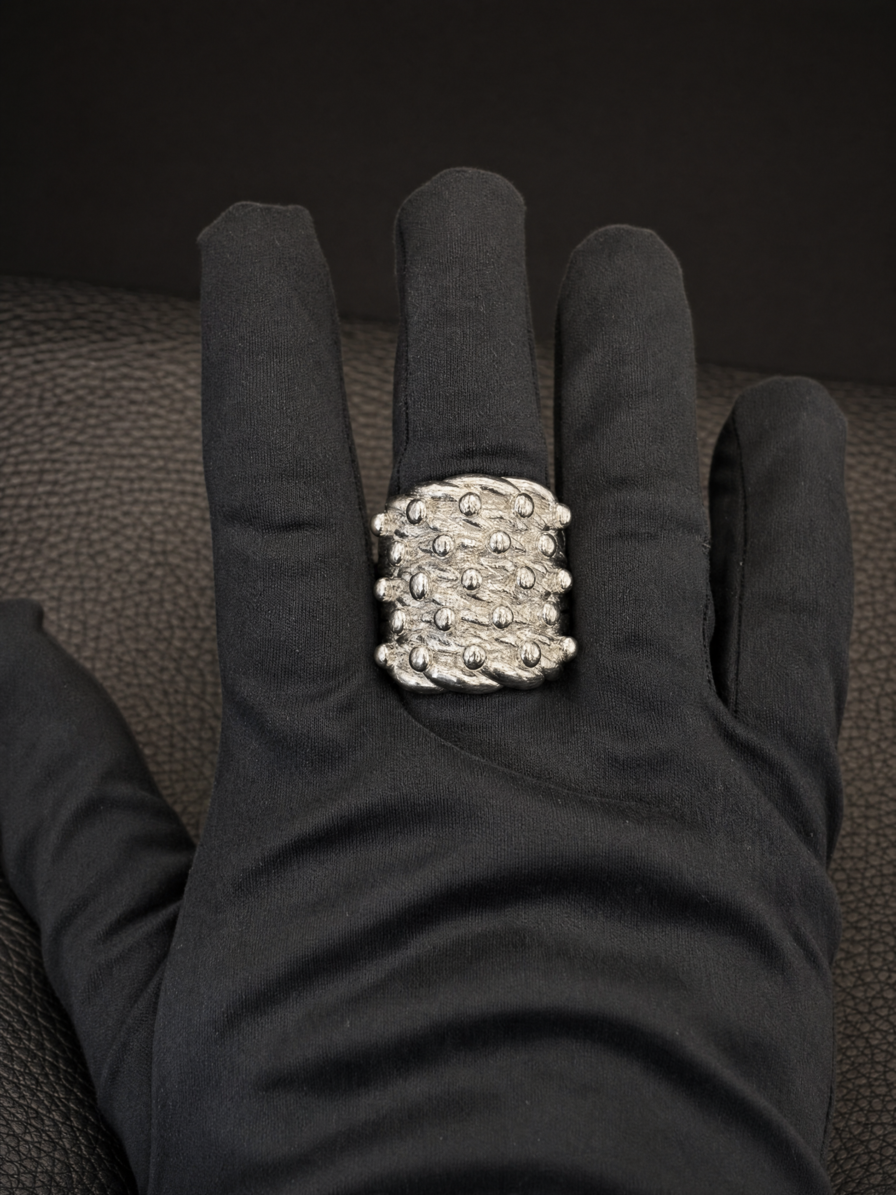 Silver Huge 5 Row Keeper Ring