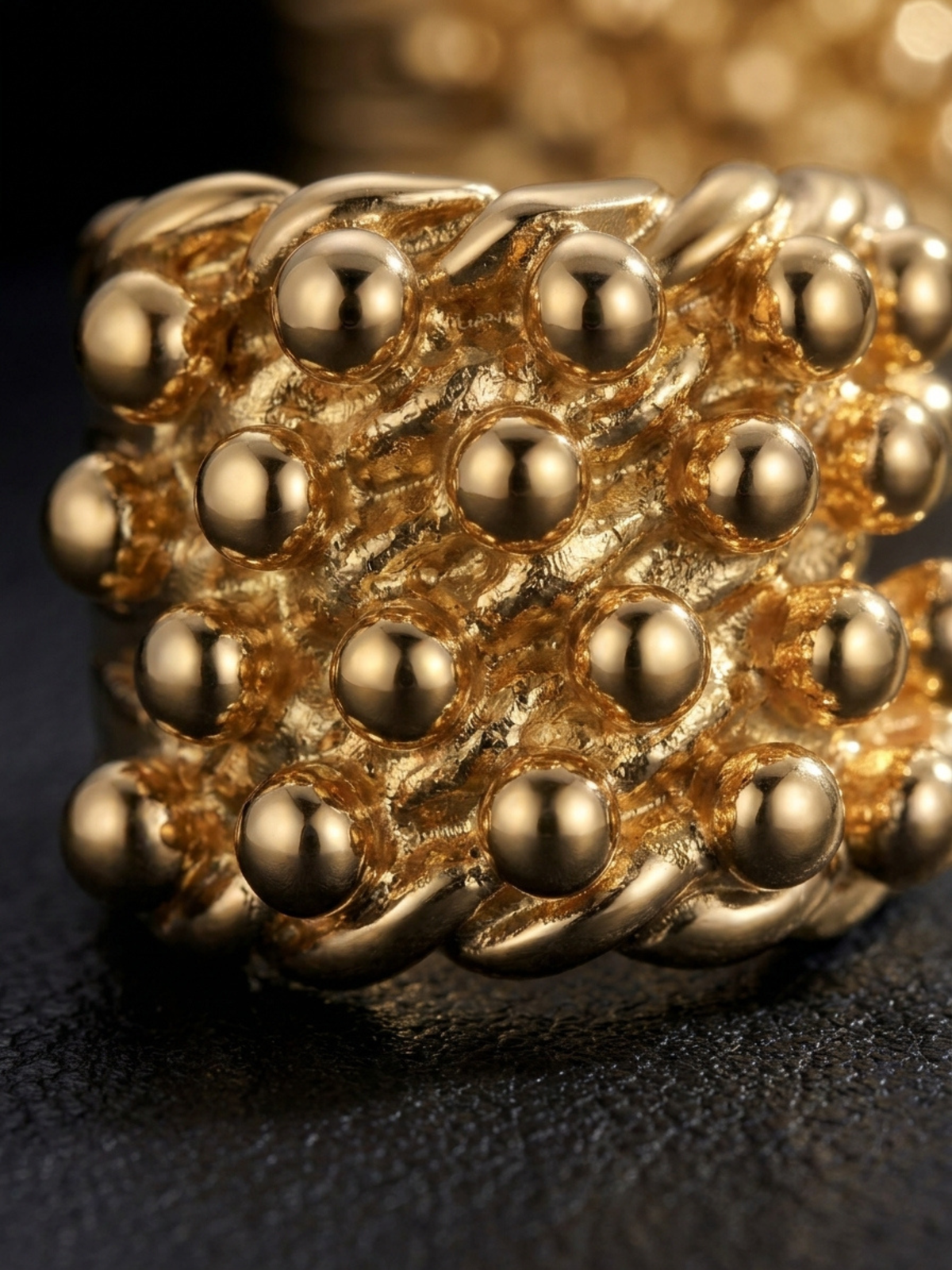 9ct Gold Filled Huge 4 Row Keeper Ring