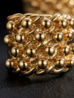 9ct Gold Filled Huge 4 Row Keeper Ring