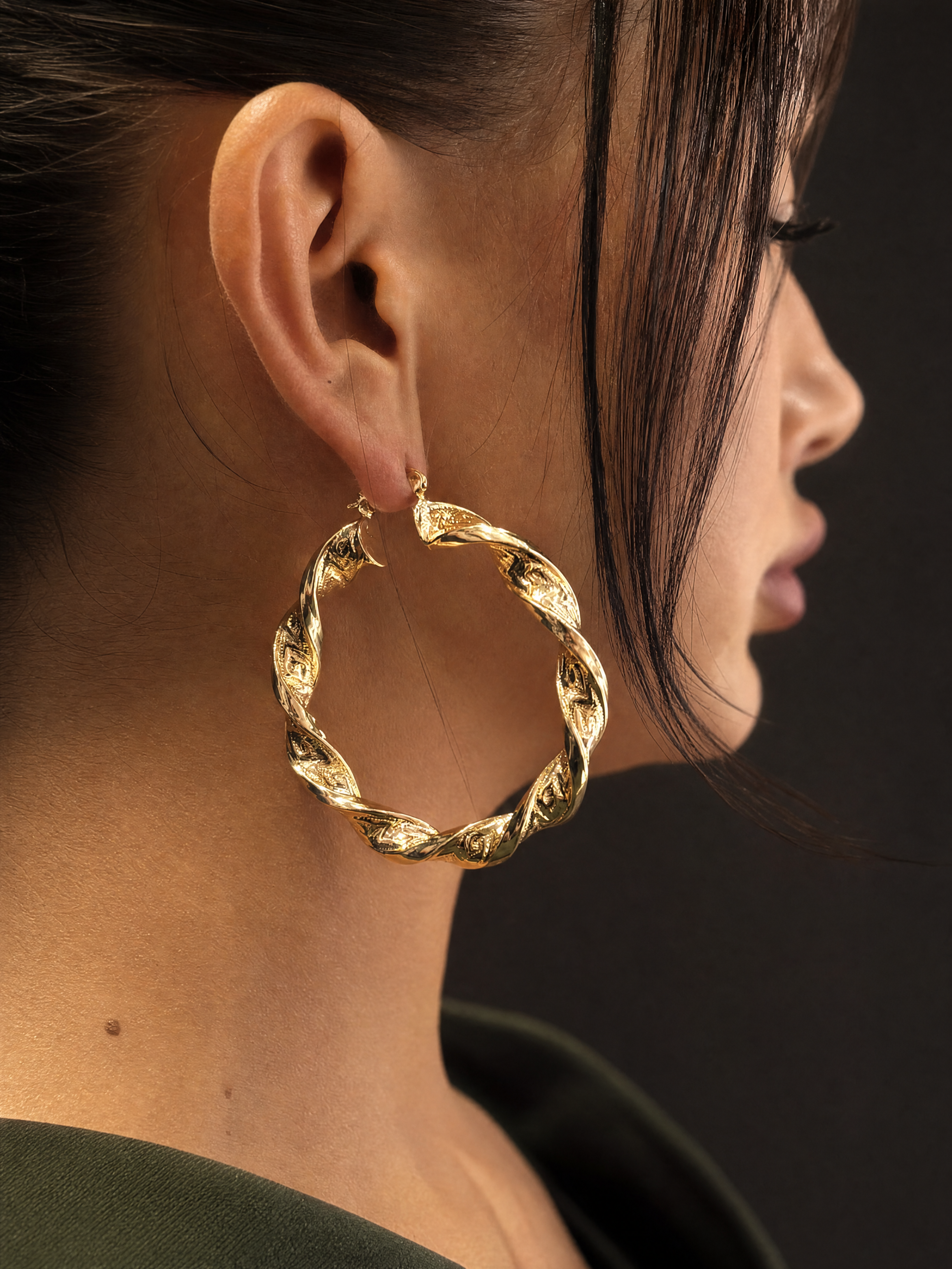 9ct Gold Filled Twist Hoop Earrings - Multiple Sizes