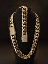 Gold Filled XL Cuban Set 20mm - Diamond Clasp