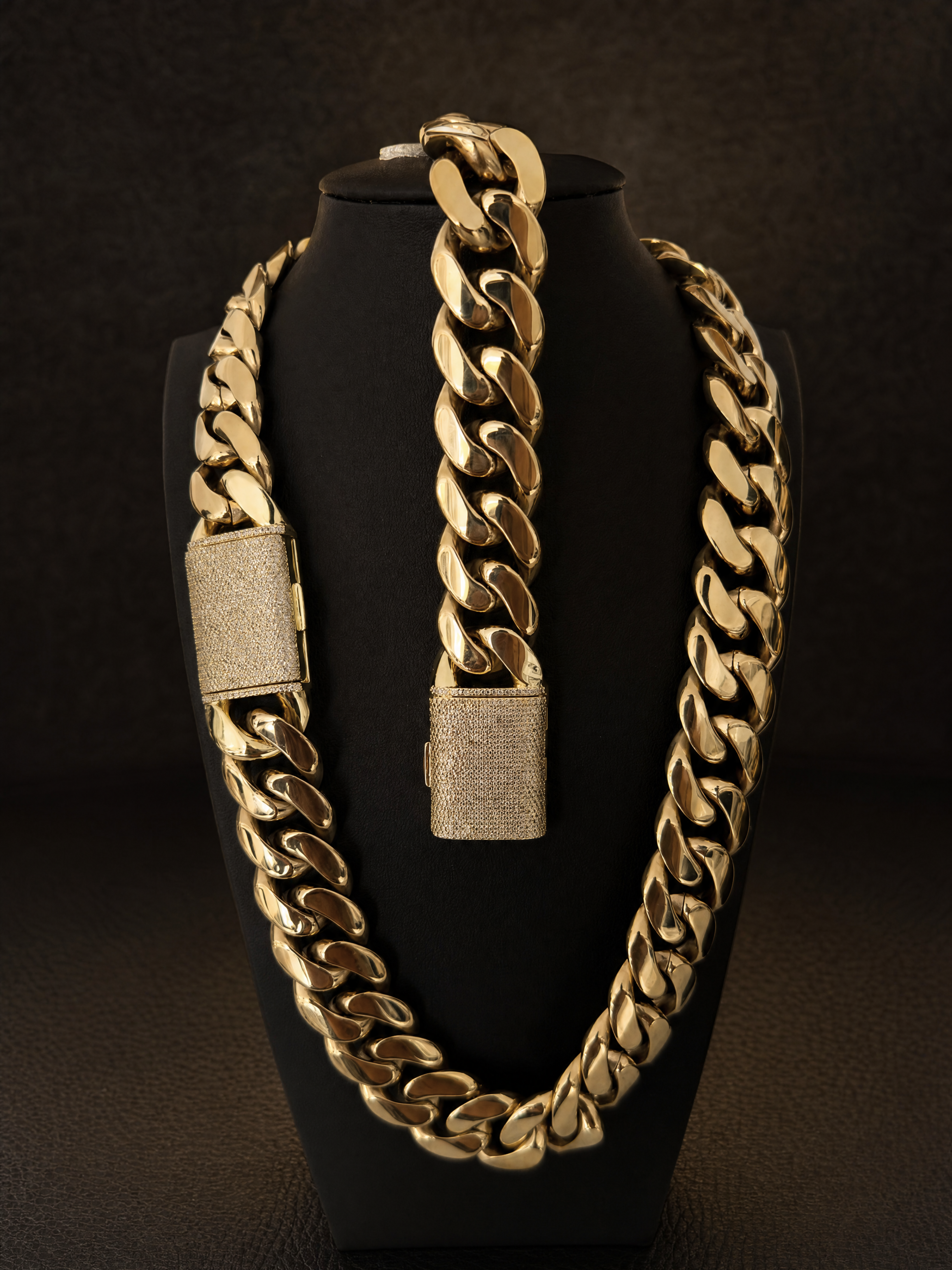 Gold Filled XL Cuban Set 20mm - Diamond Clasp