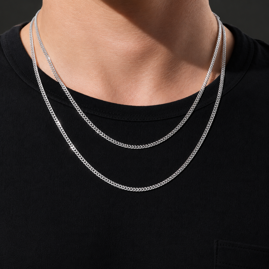 Kids Silver Curb Chain 3mm