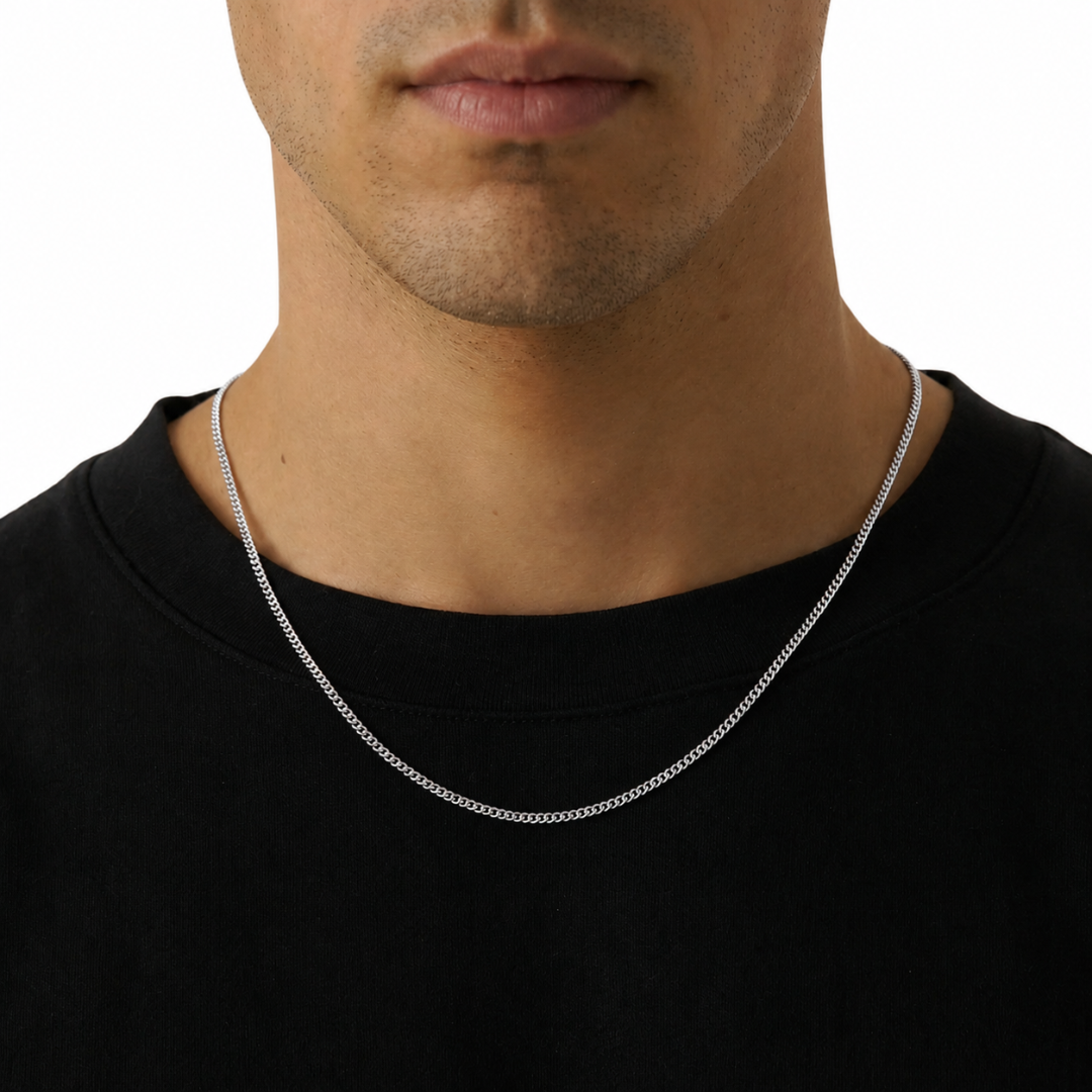 Kids Silver Curb Chain 3mm
