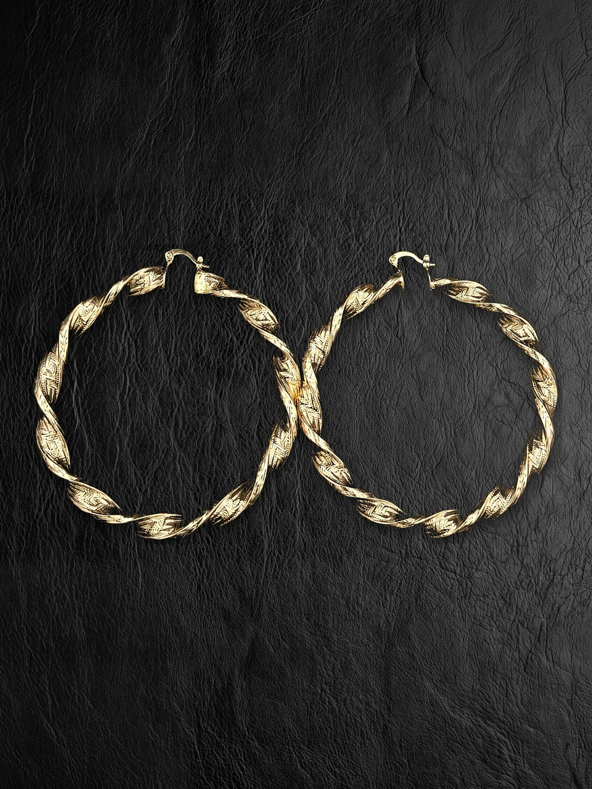 9ct Gold Filled Twist Hoop Earrings - Multiple Sizes