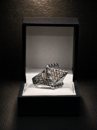 Silver Castle Pyramid Ring