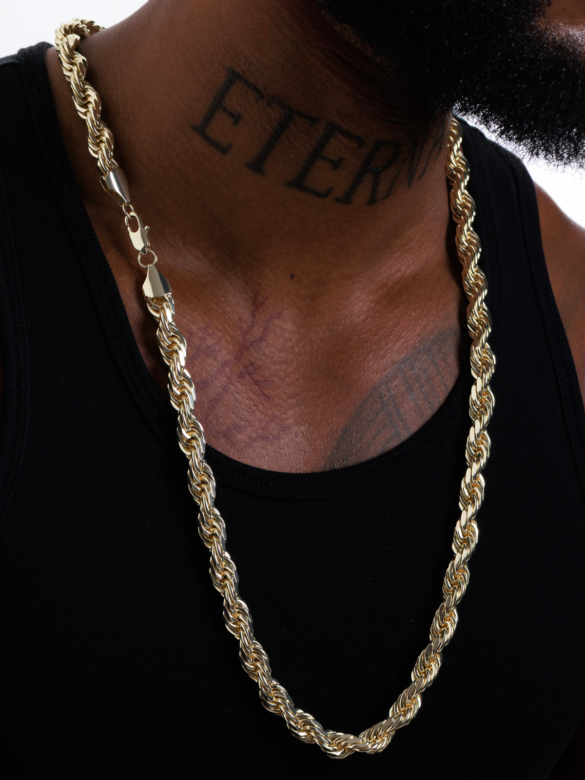 9ct Gold Filled Diamond Cut Rope Chain 10mm