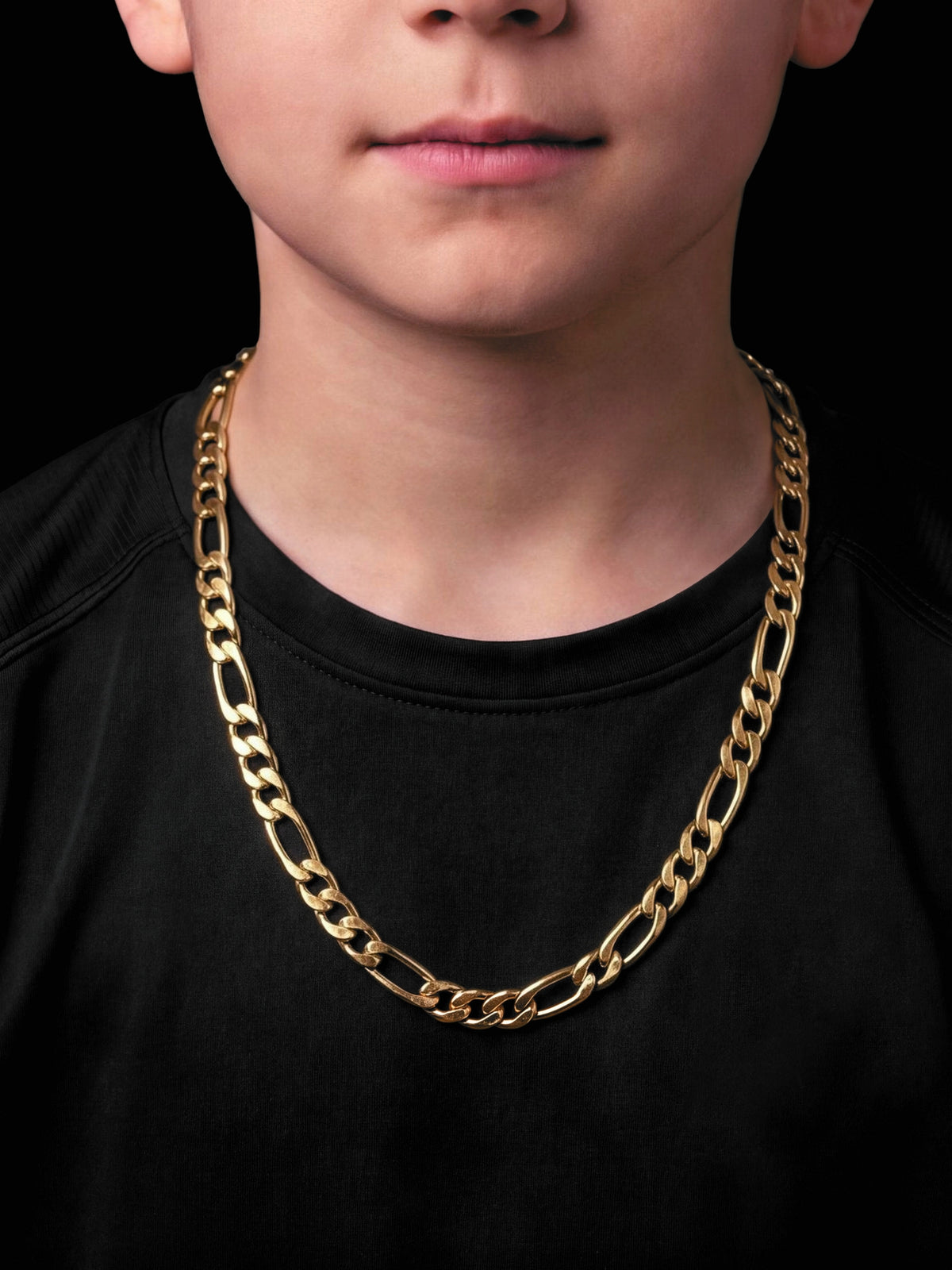Boys Figaro Chain 8mm - Gold Filled 9ct