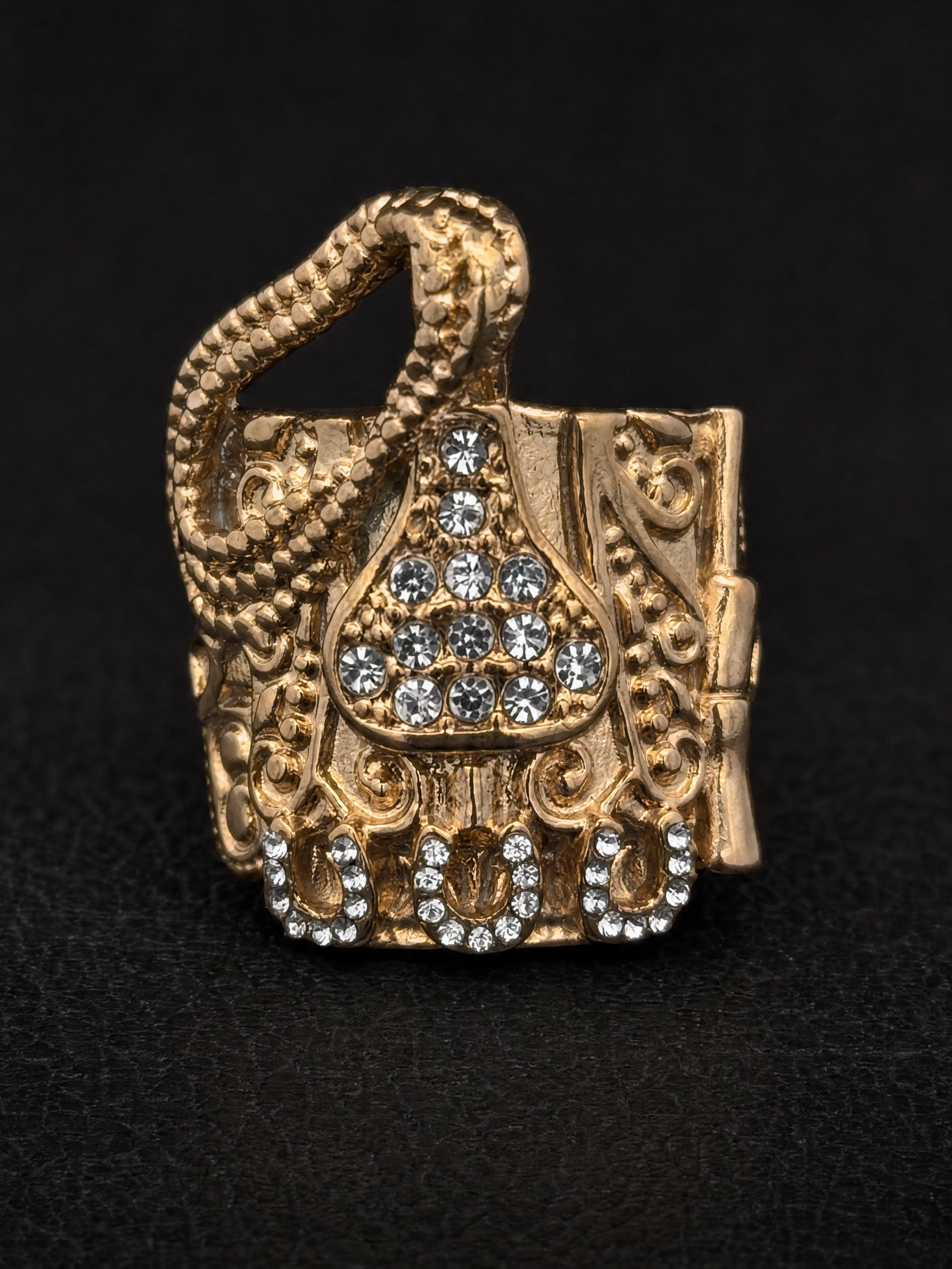 9ct Gold Filled Diamond Cowboy Saddle Ring