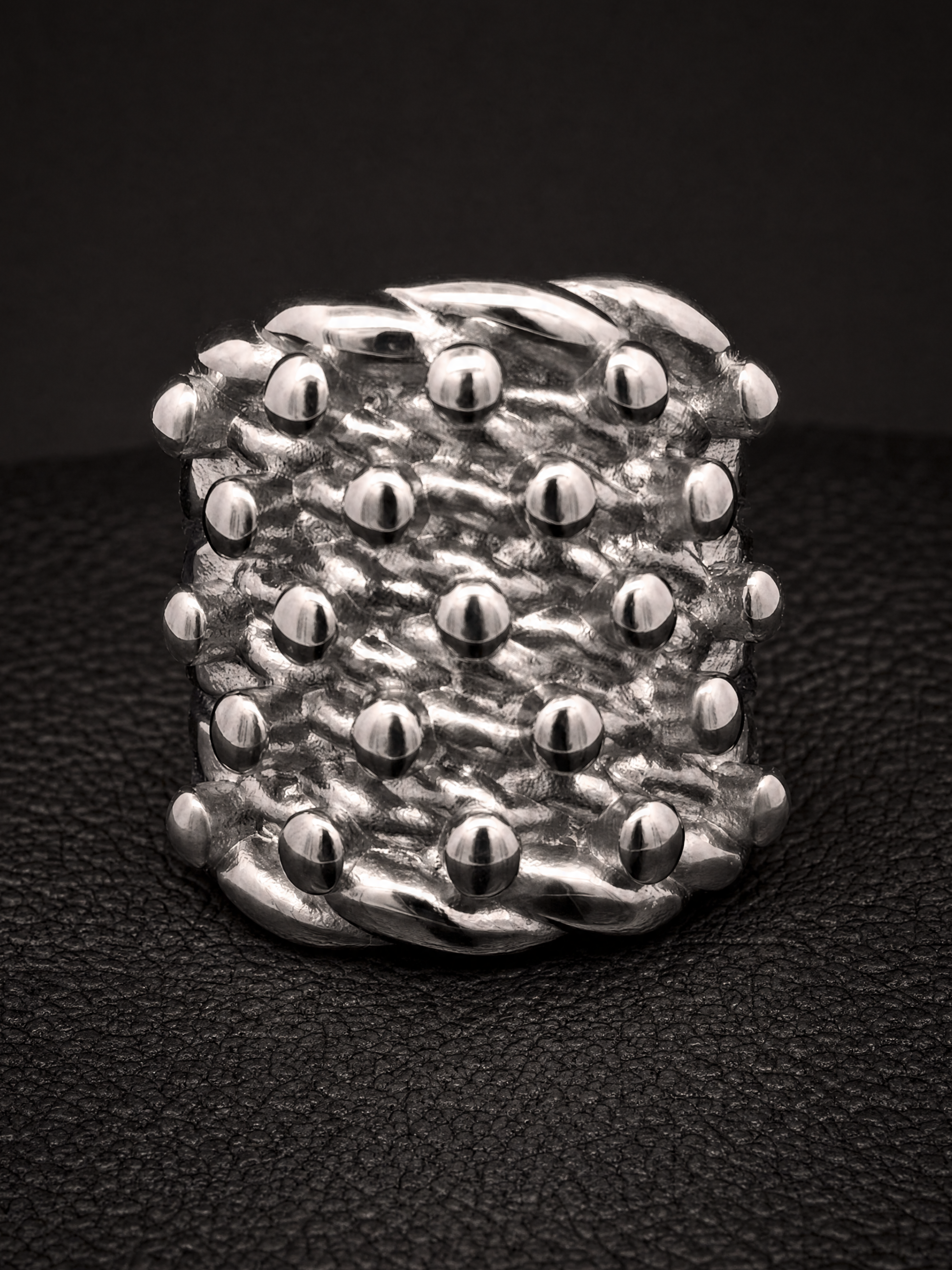 Silver Huge 5 Row Keeper Ring