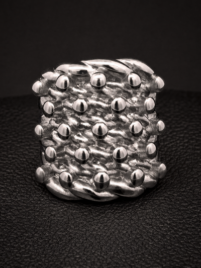 Silver Huge 5 Row Keeper Ring