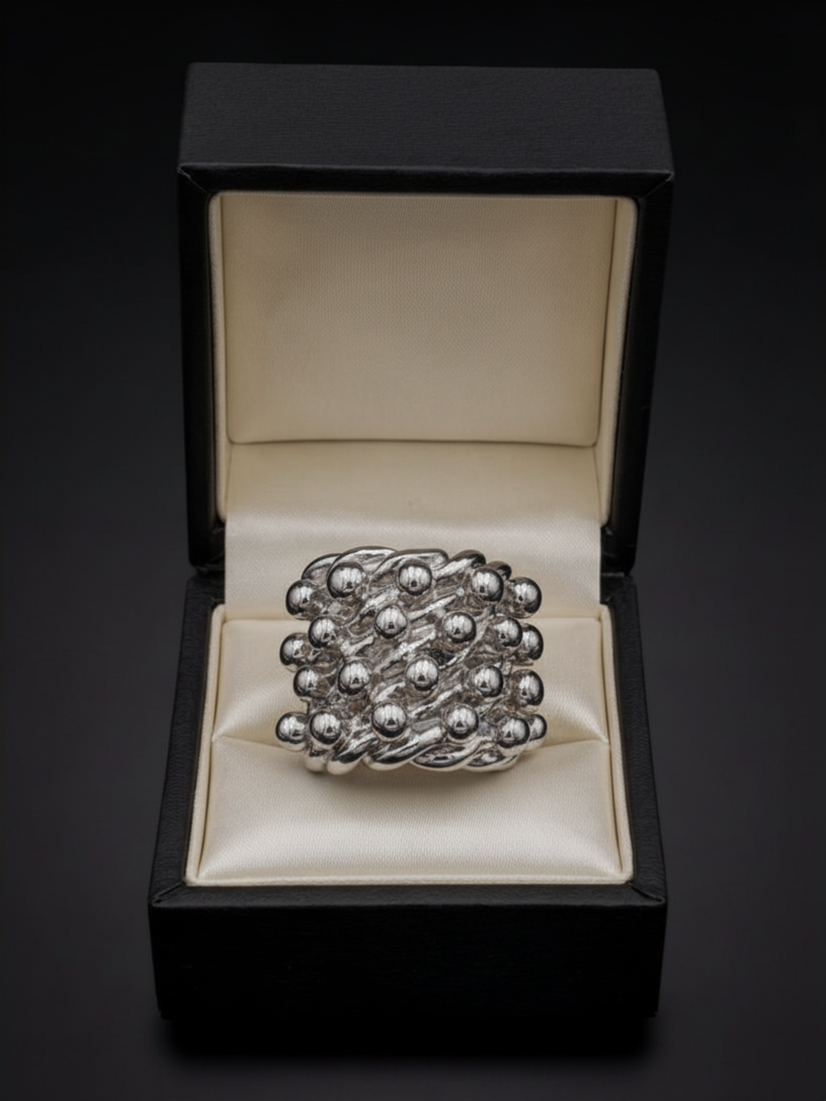 Silver Huge 4 Row Keeper Ring