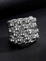 Silver Huge 4 Row Keeper Ring