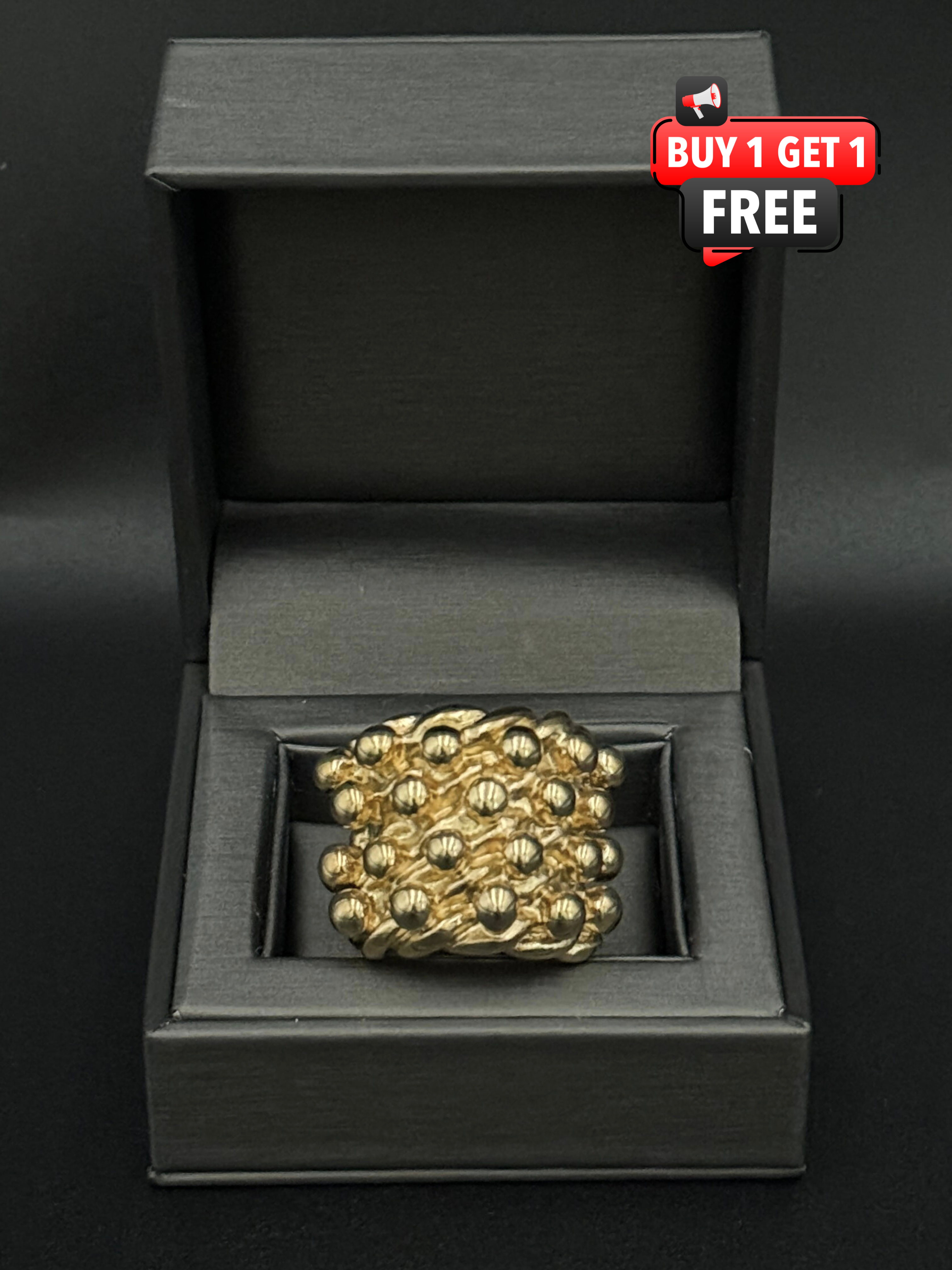 9ct Gold Filled Huge 4 Row Keeper Ring