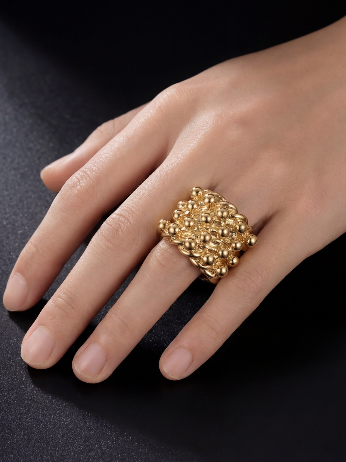 9ct Gold Filled Huge 4 Row Keeper Ring