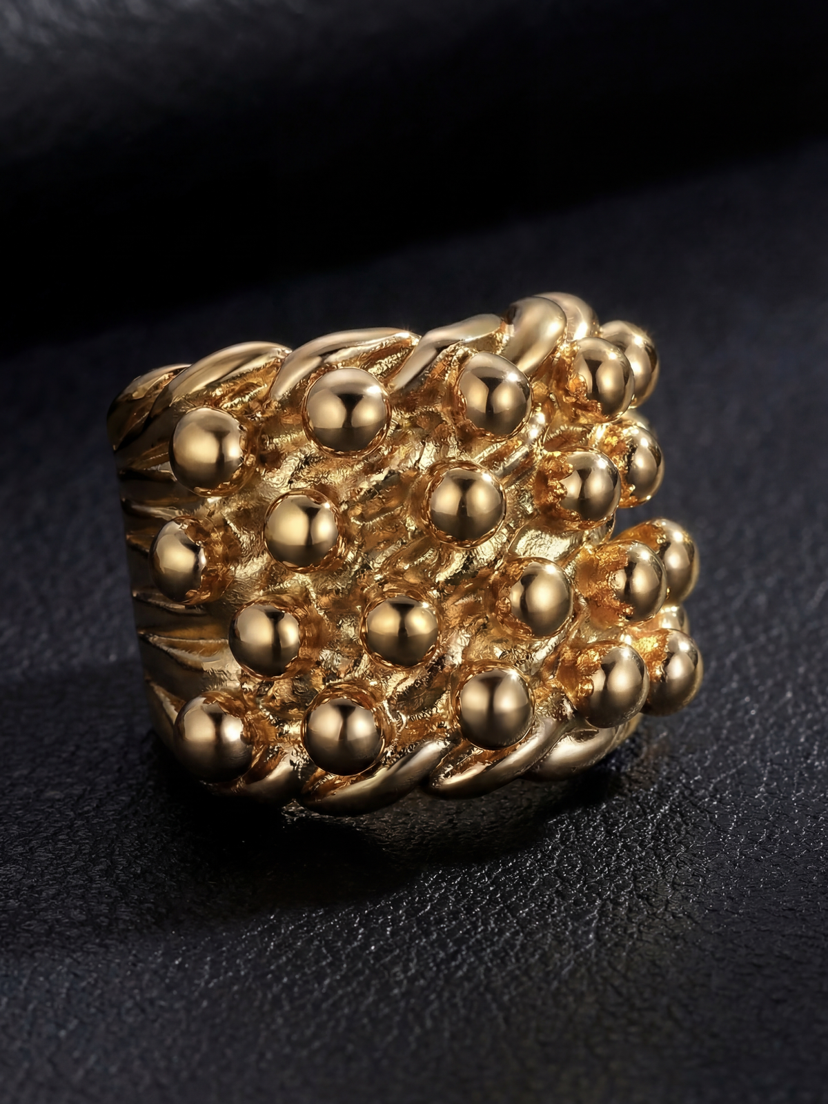 9ct Gold Filled Huge 4 Row Keeper Ring