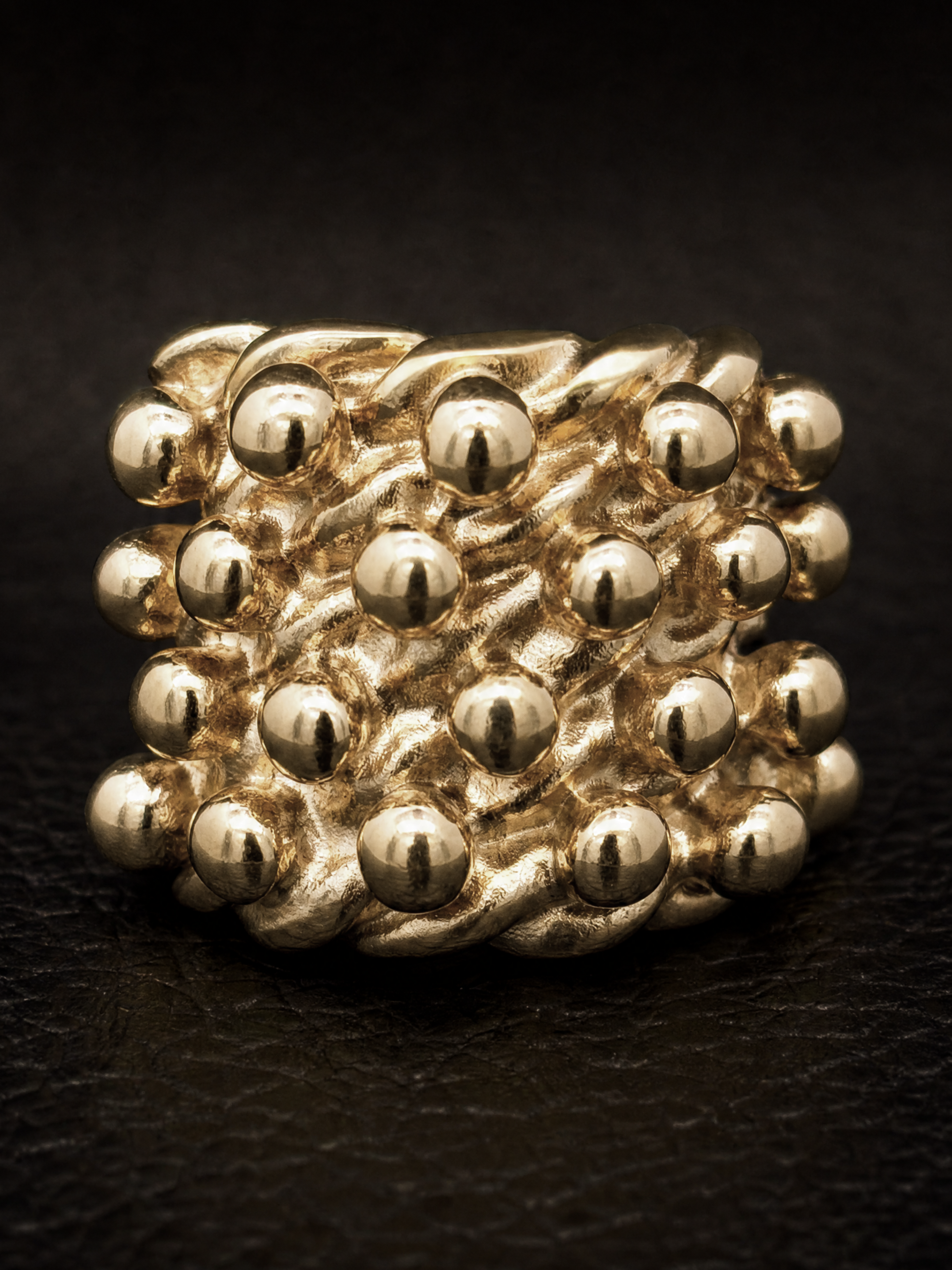9ct Gold Filled Huge 4 Row Keeper Ring