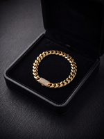 Gold Filled Cuban Bracelet 14mm - Diamond Clasp