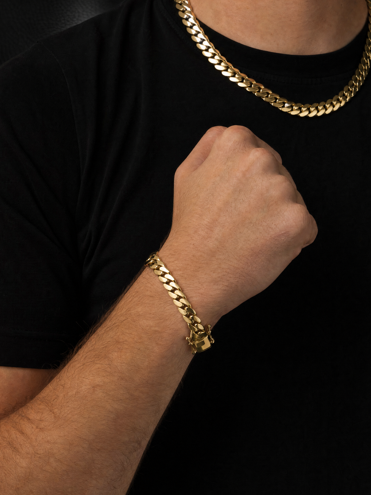 Gold Filled Cuban Set 14mm