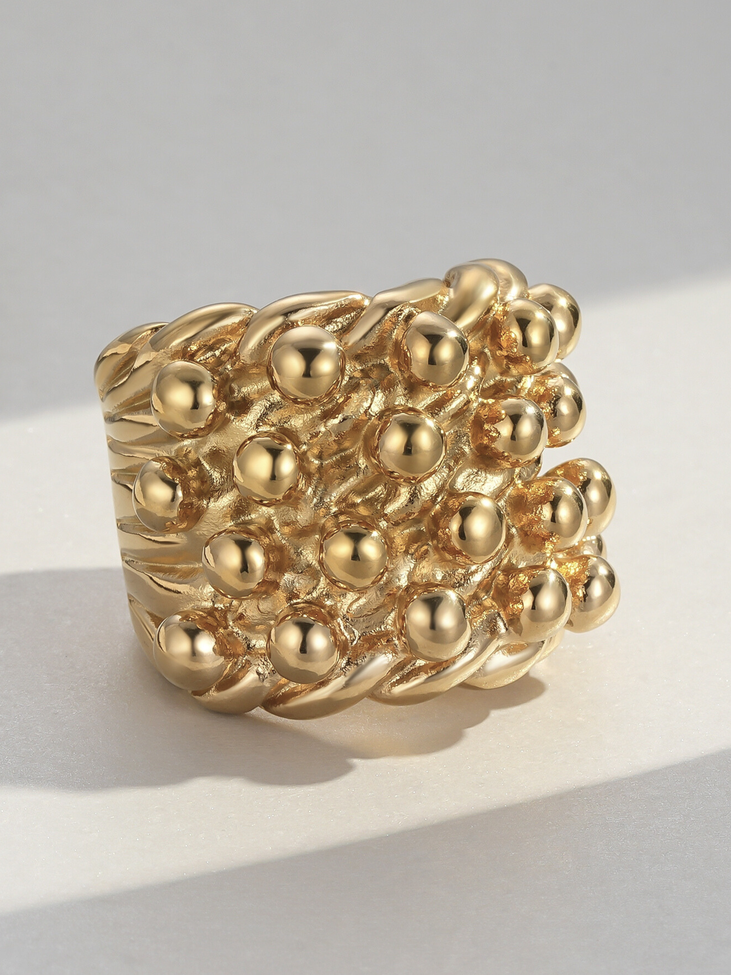 🎁 9ct Gold Filled Huge 4 Row Keeper Ring (100% off)