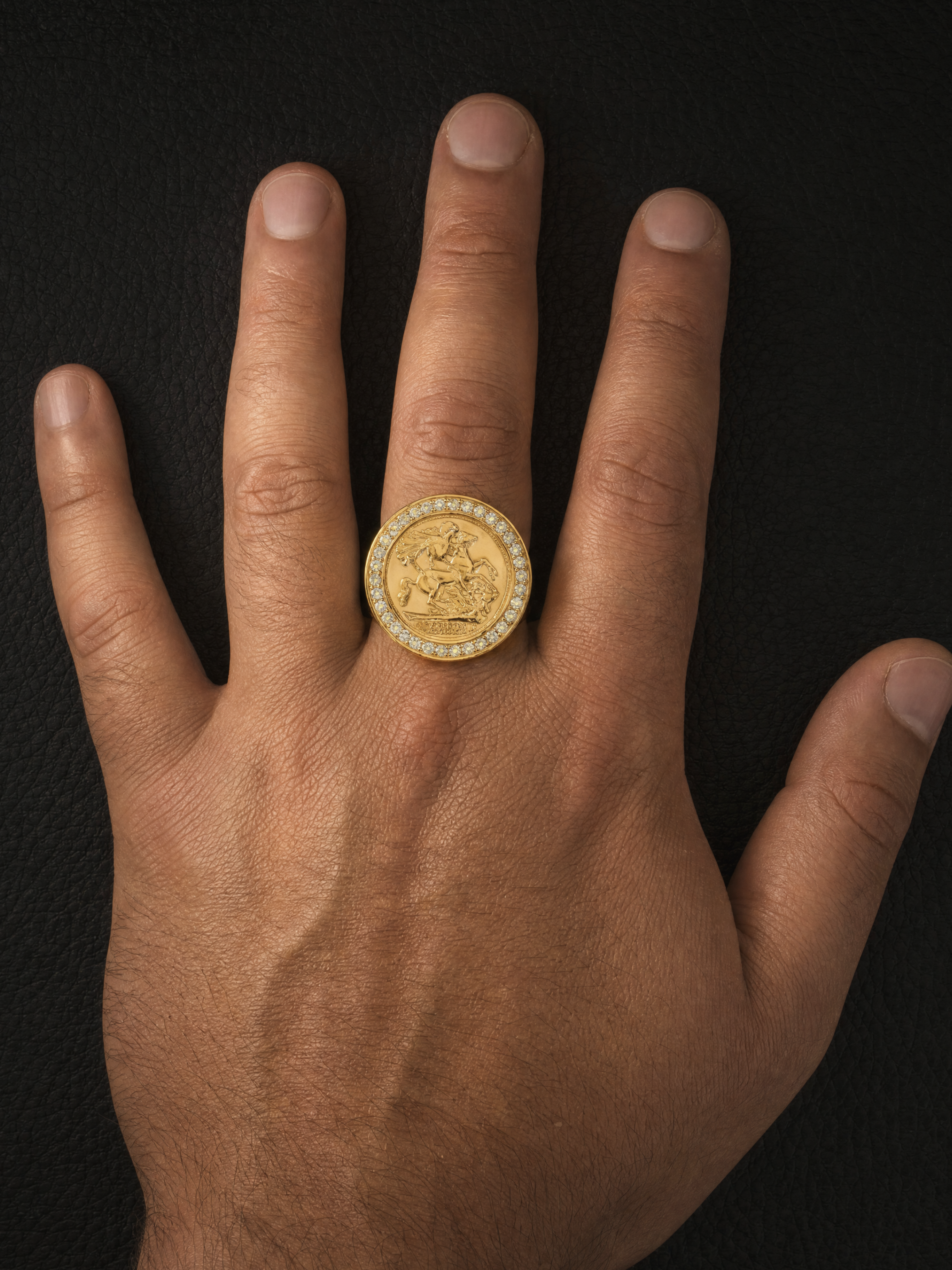 9ct Gold Filled Diamond Sovereign Ring