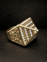 9ct Gold Filled Diamond Pyramid Ring