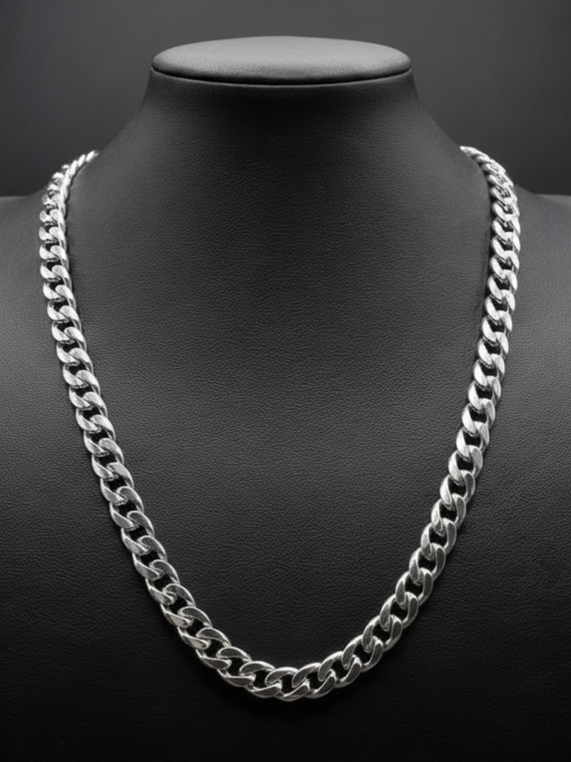 Silver Cuban Chain 8mm