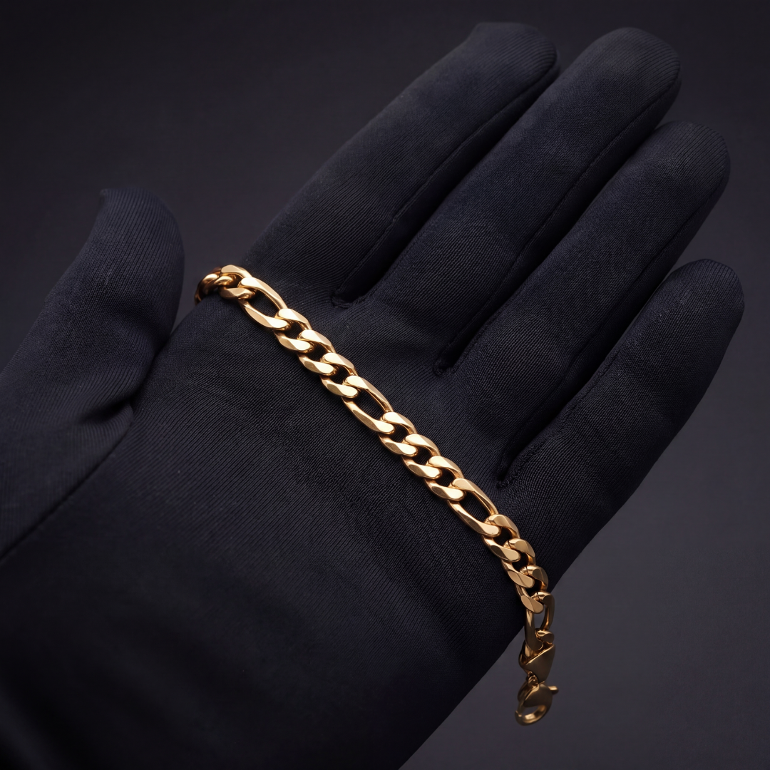 Kids Silver Figaro Bracelet 8mm