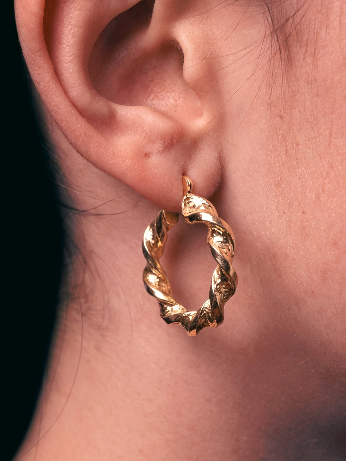 Girls Twist Hoop Earrings Gold Filled 9ct - Multiple Sizes