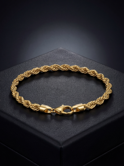 9ct Gold Filled Rope Bracelet 8mm