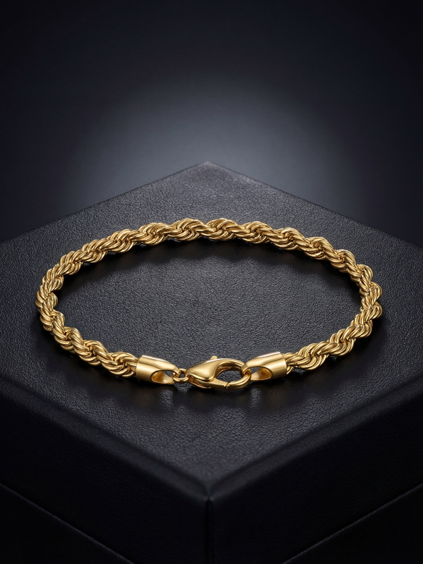 14K Gold Rope Bracelet 8mm