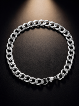 Silver Curb Bracelet 8mm