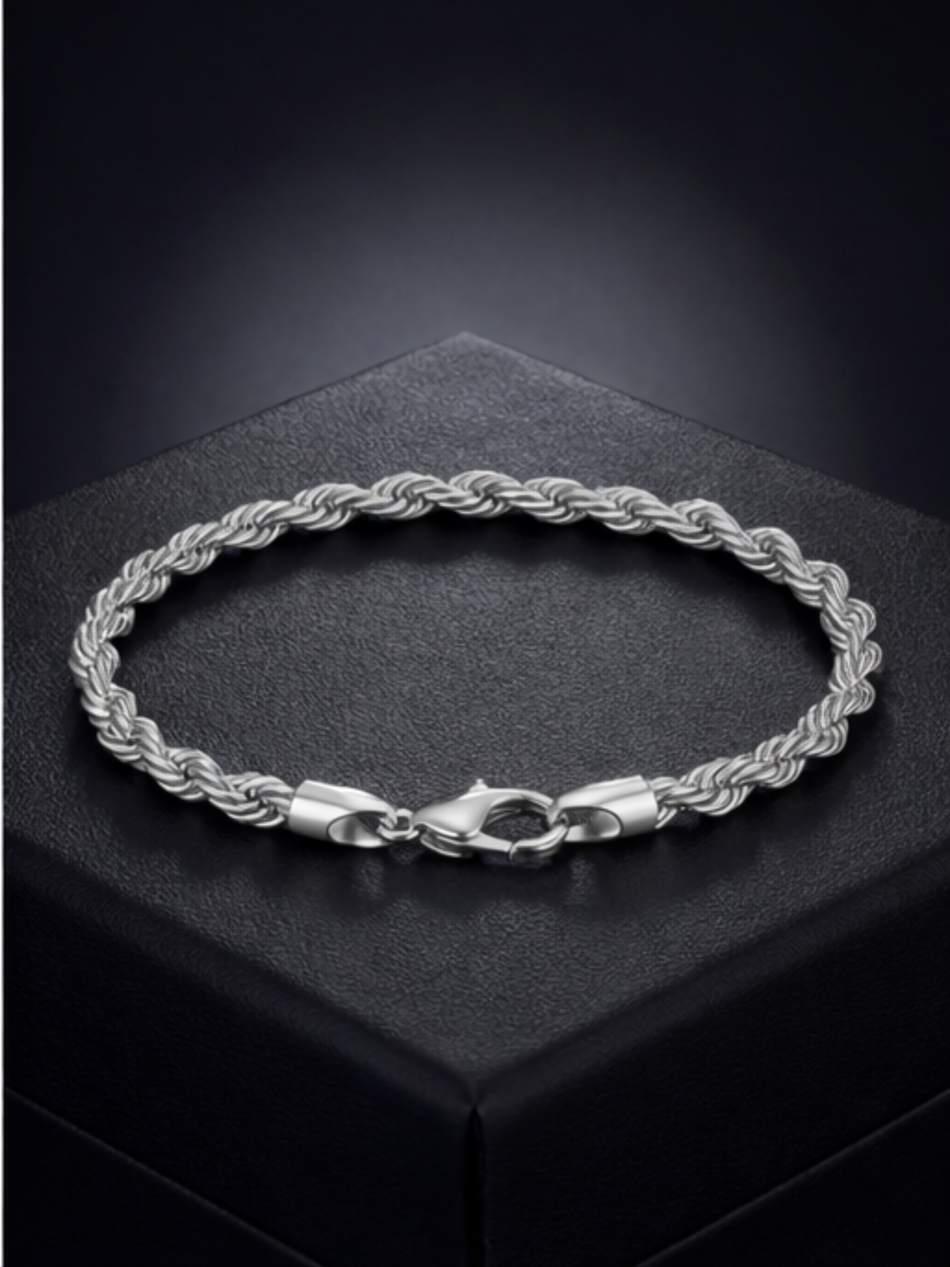 Silver Rope Bracelet 8mm