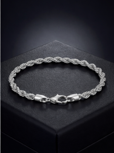 Silver Rope Bracelet 8mm
