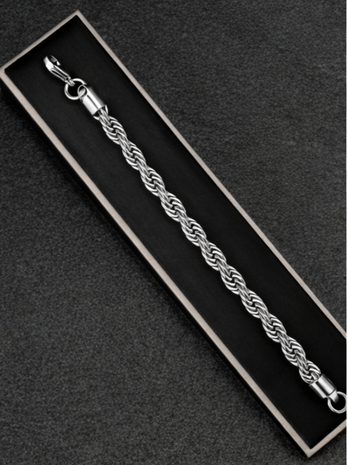 Silver Rope Bracelet 8mm