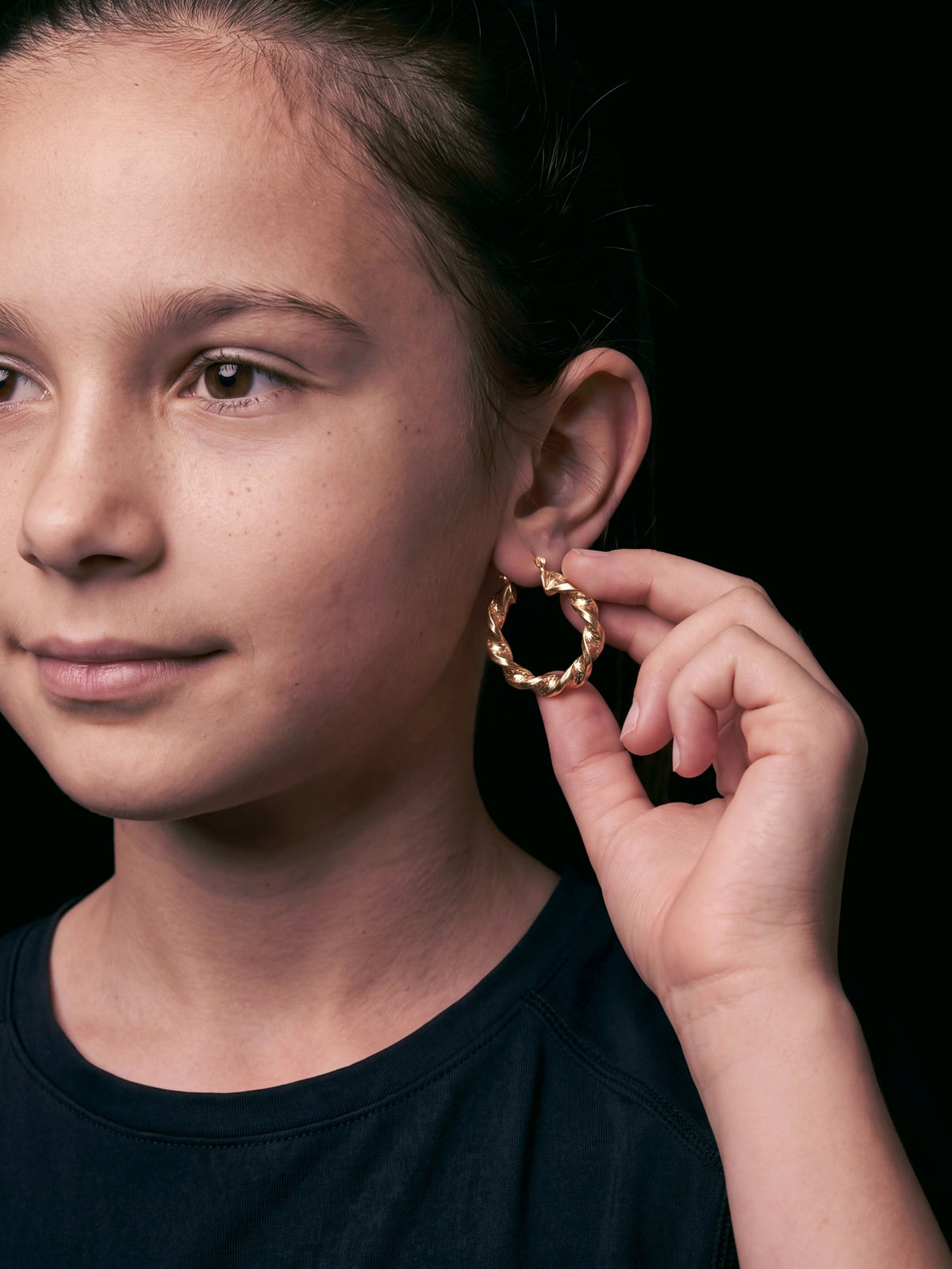 Girls Twist Hoop Earrings Gold Filled 9ct - Multiple Sizes