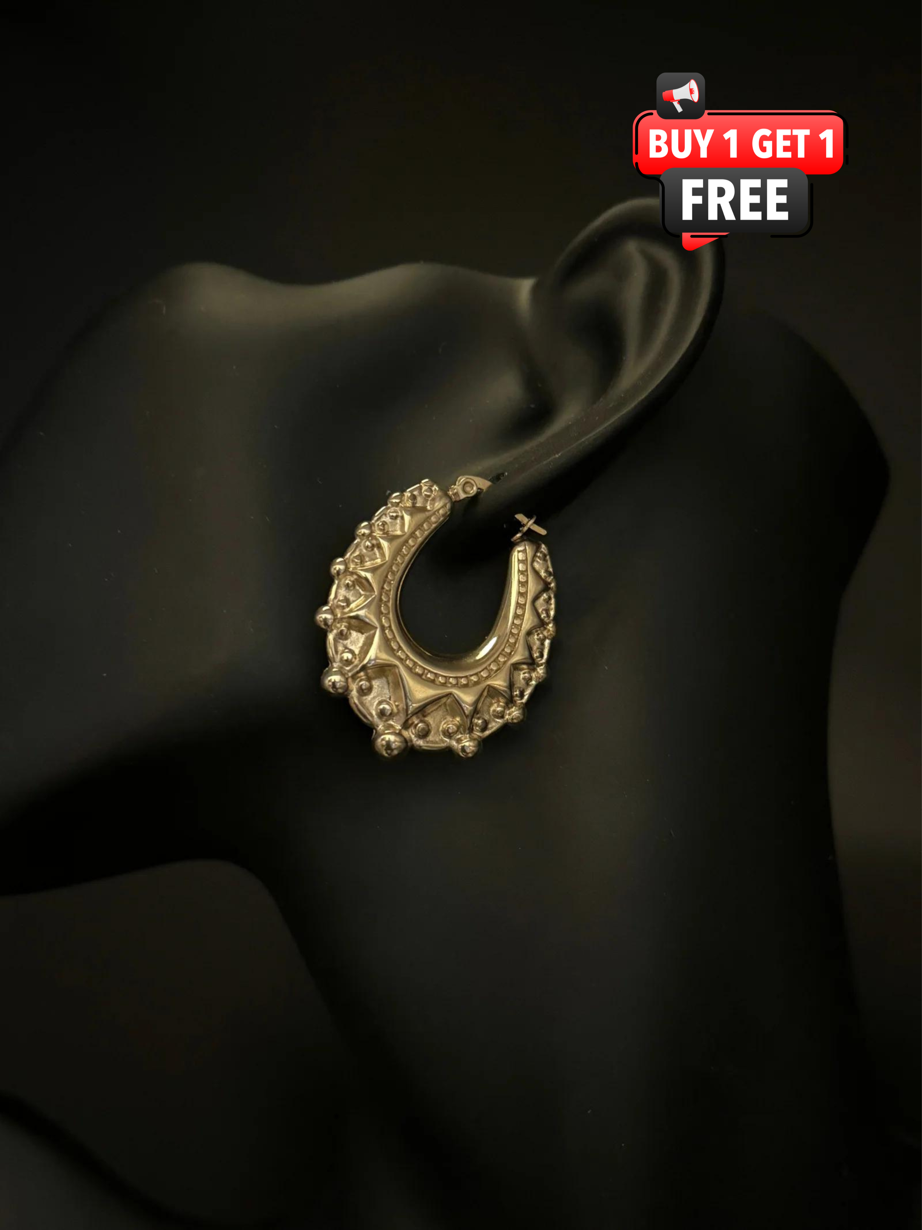 🎁 9ct Gold filled Creole Earrings XL (100% off)