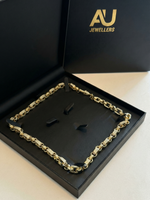 9ct Gold Filled Diamond Gypsy Link Belcher Chain 10mm