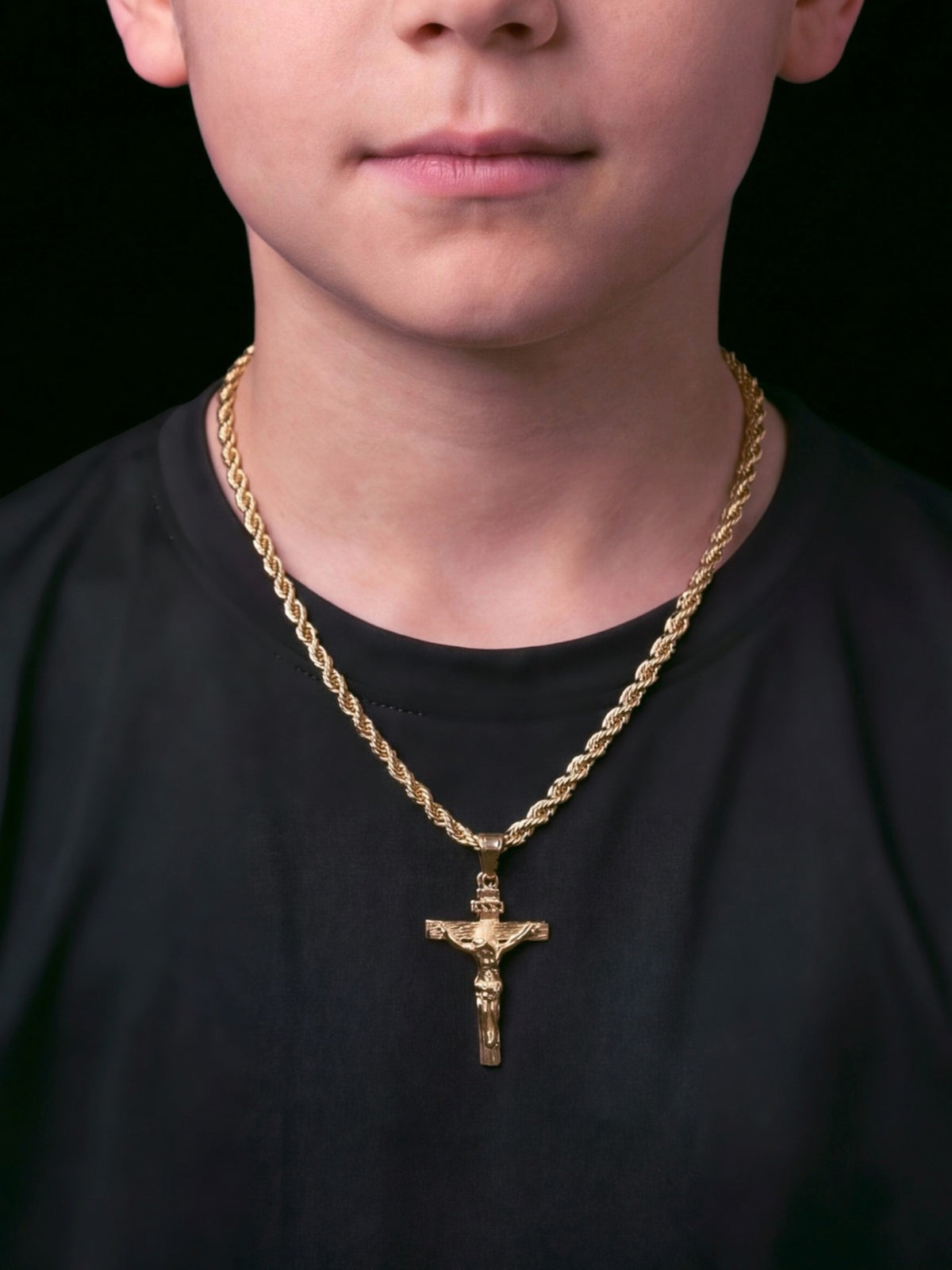 Kids Crucifix Pendant With FREE Chain - Gold Filled 9ct