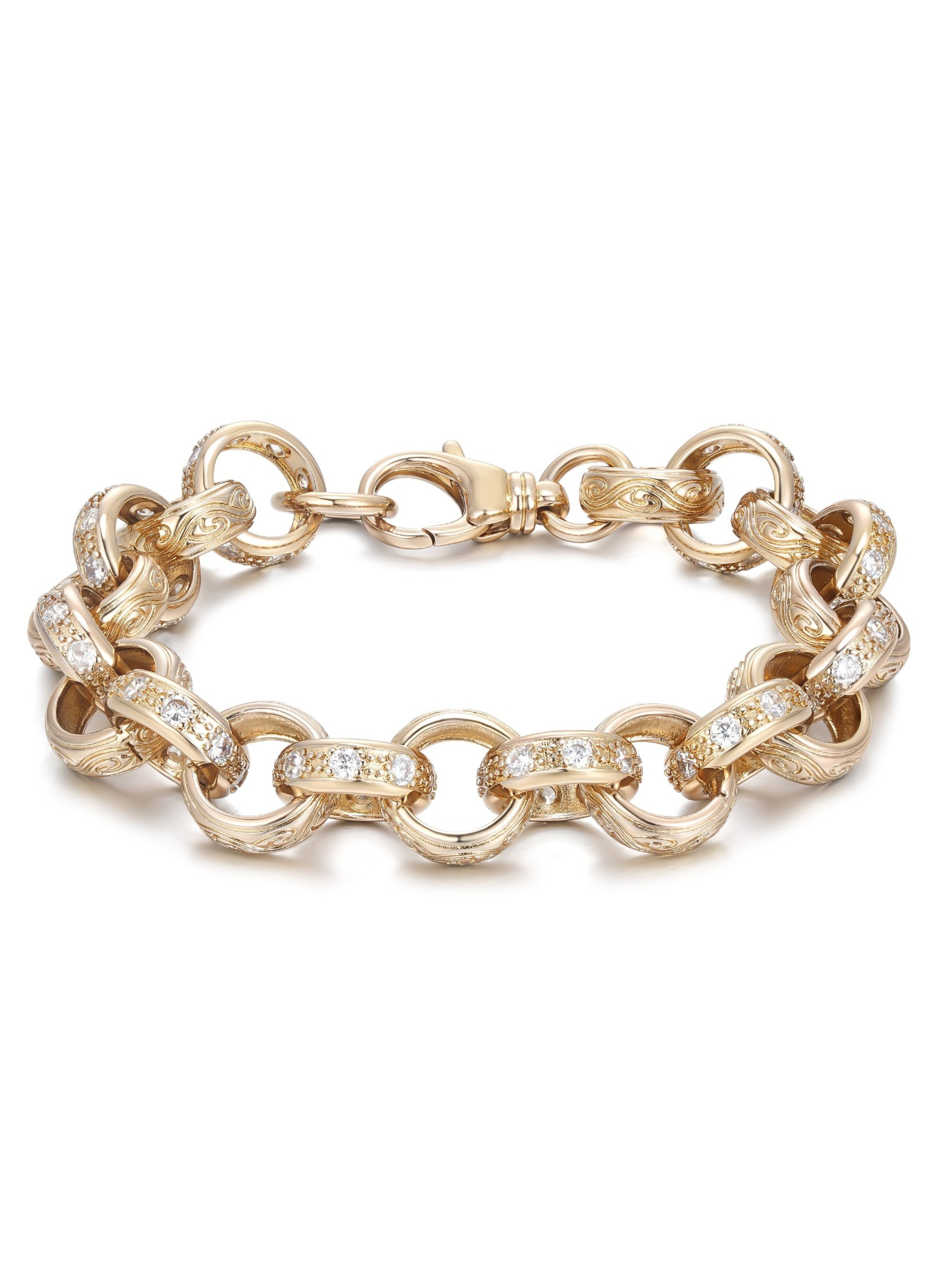 Belcher Bracelet Diamond Belcher Chain 9ct Gold Filled Patterned