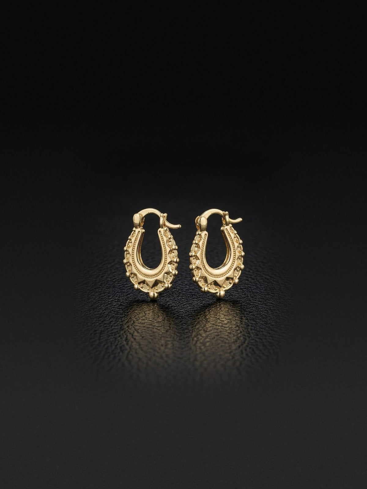 9ct Gold filled Mini Creole Earrings 20mm - pair standing angled