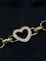 Kids Gold Filled Love Heart Belcher Bracelet