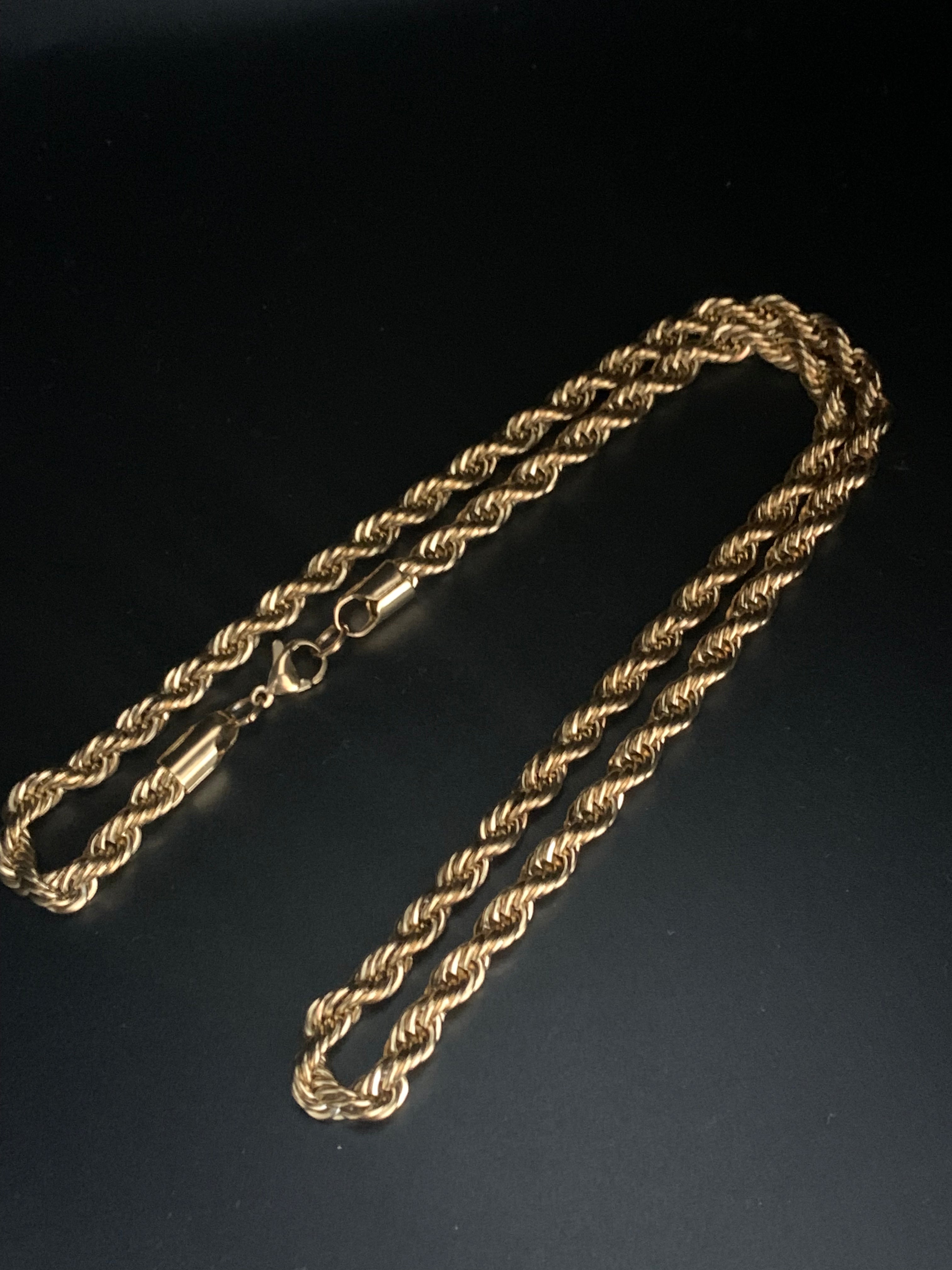 Gold Filled Bullet Pendant On A 6mm Rope Chain