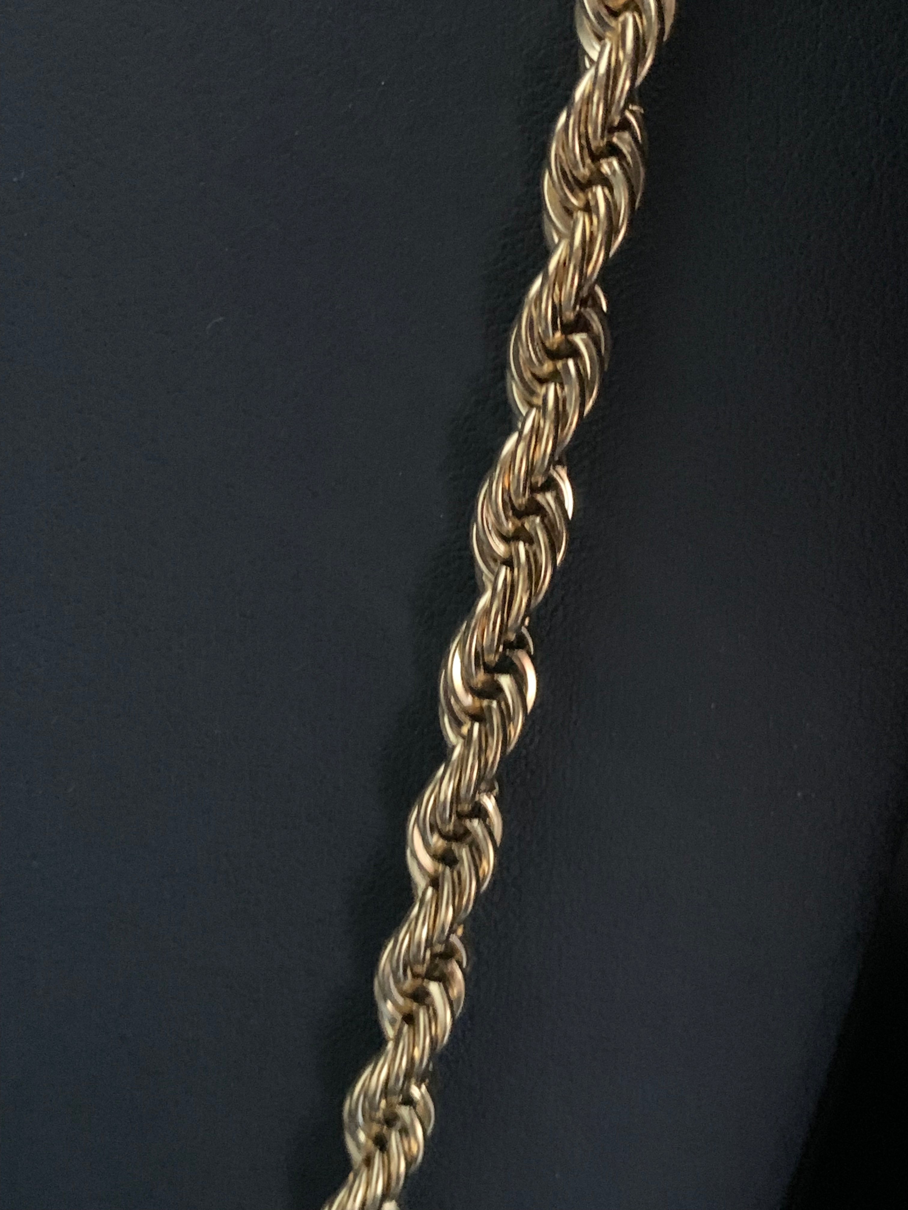 Gold Filled Glock Pendant On A 6mm Rope Chain