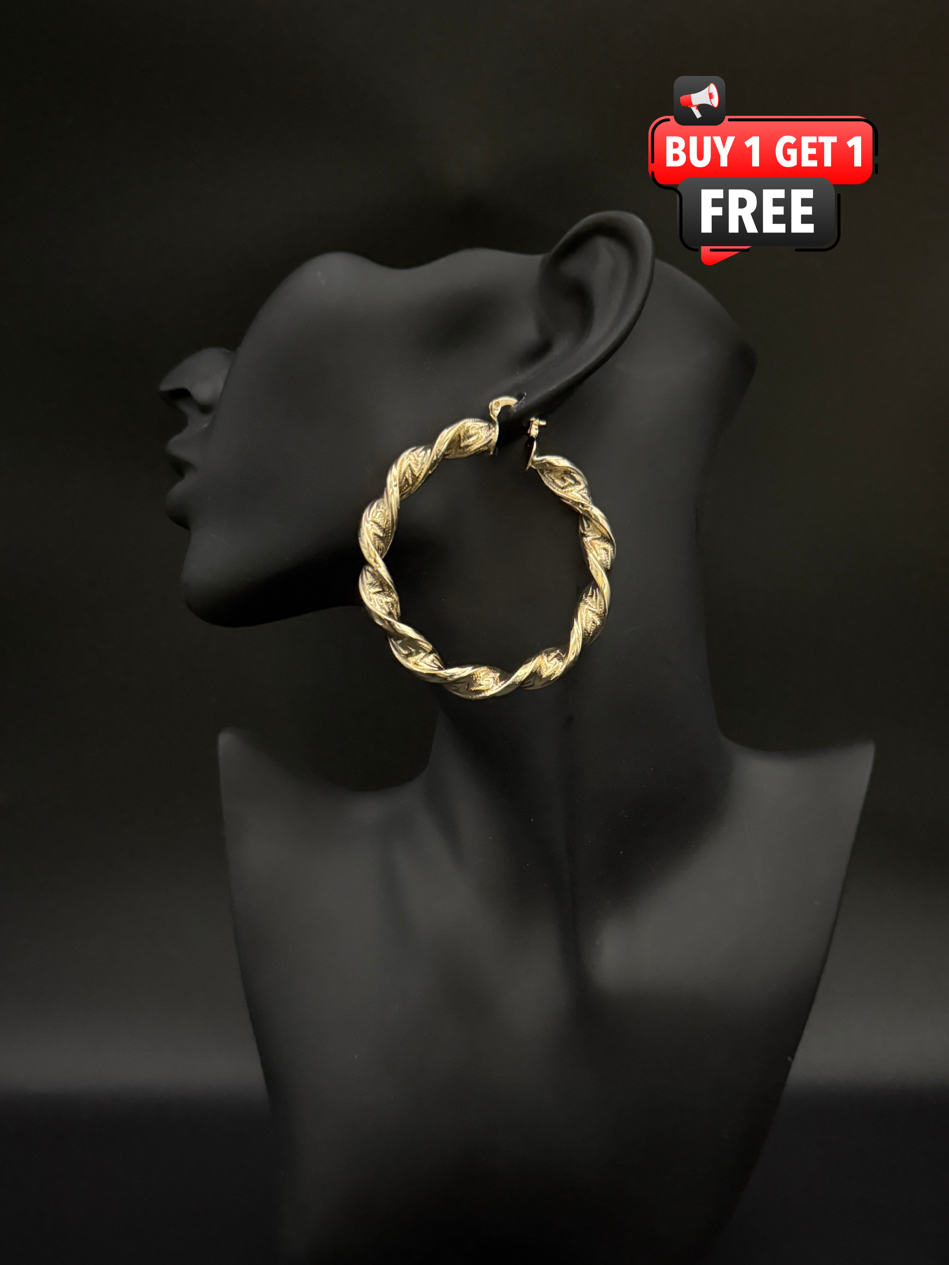 9ct Gold Filled Twist Hoop Earrings