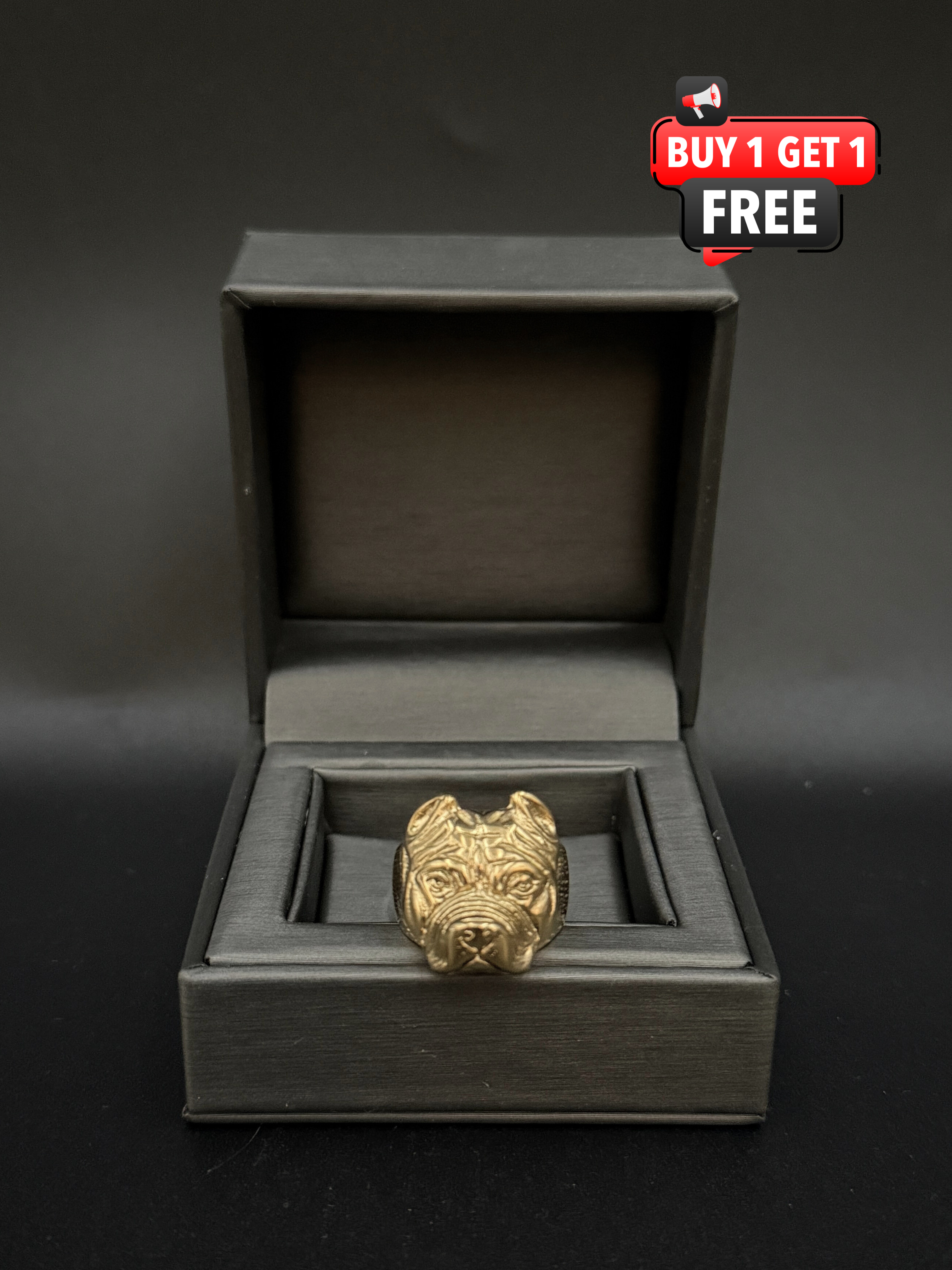 🎁 9ct Gold Filled Pitbull Ring (100% off)